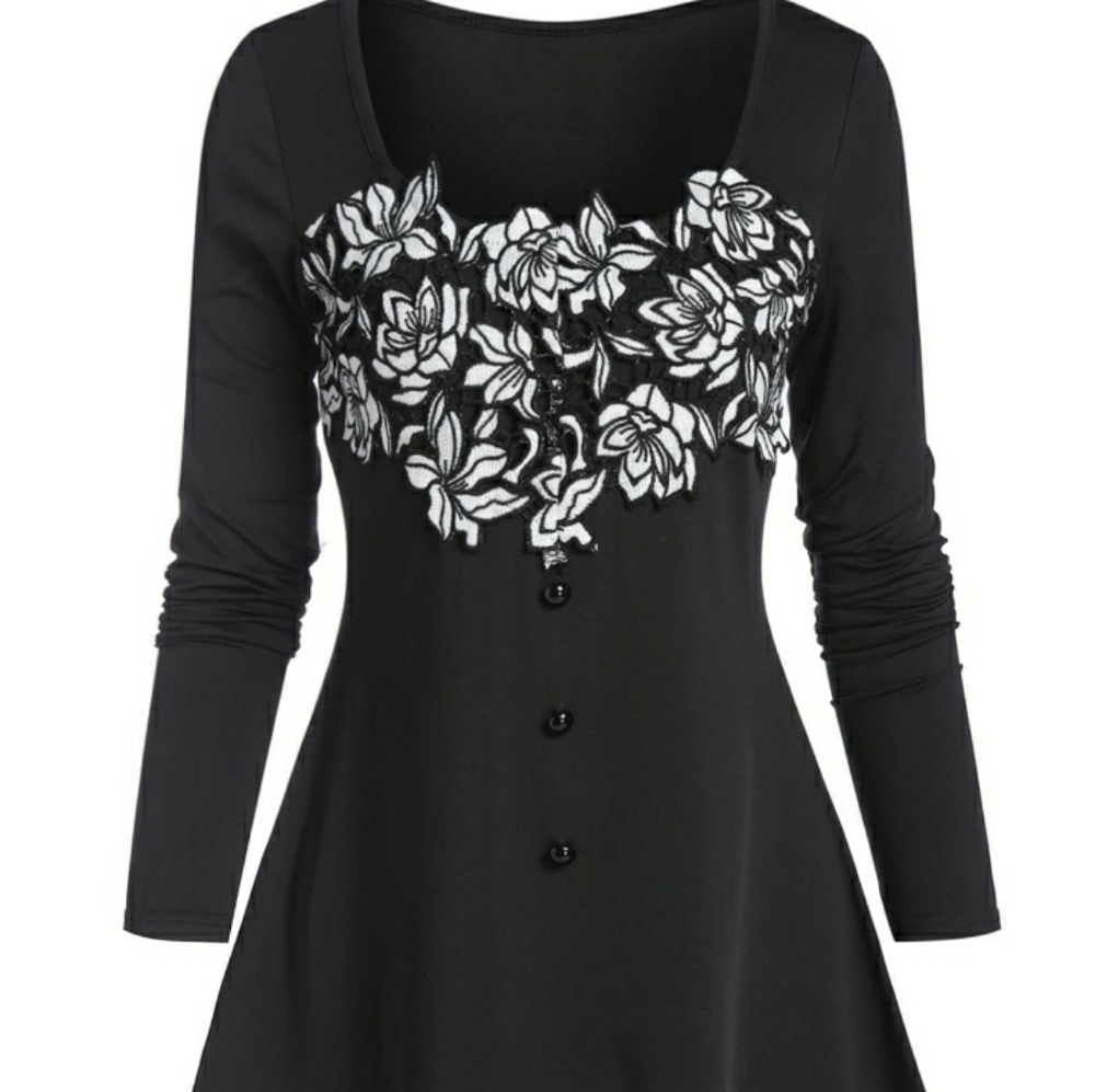 New Lace Flower Tunic, L